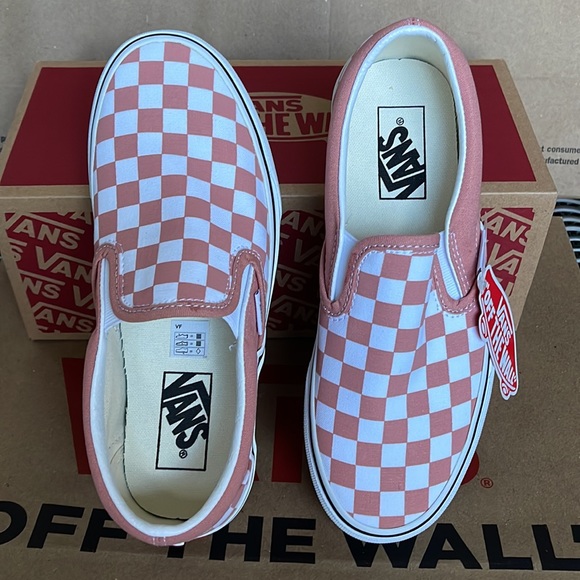 Vans Classic Slip On Rose Dawn Checkerboard/True White Mens - Picture 13 of 16